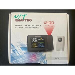 New SMARTRO SC91 Projection Alarm Clock for Bedrooms with Weather Station